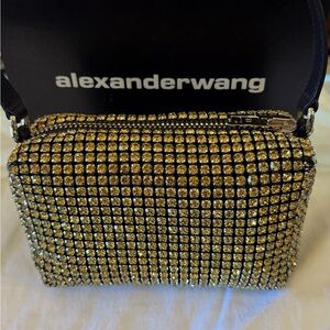 Alexander wang purse with gold rhinestones